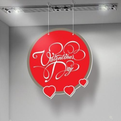 Valentine's Day Round, Αγίου Βαλεντίνου, Καρτολίνες κρεμαστές, 50x54 cm