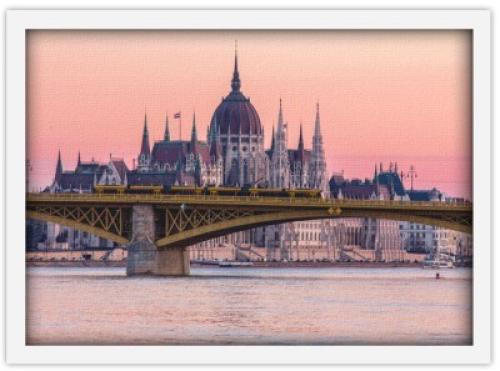 Ηλιοβασίλεμα στη Βουδαπέστη, Πόλεις - Ταξίδια, Πίνακες σε καμβά, 30 x 20 εκ.
