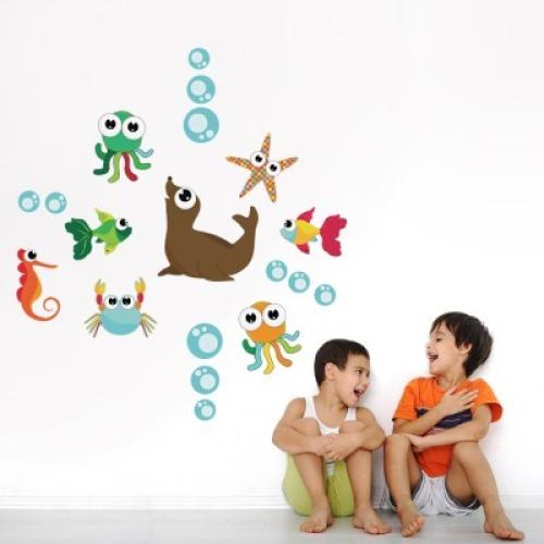 Ο βυθός της θάλασσας, Παιδικά, Mini Pack αυτοκόλλητα, 100x100 cm