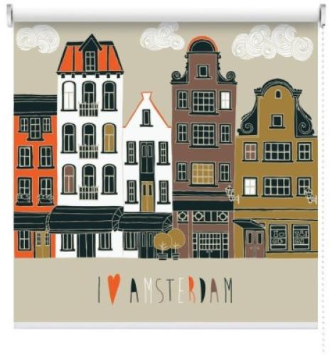 Αγαπώ το Άμστερνταμ, Πόλεις - Ταξίδια, Ρολοκουρτίνες, 100 x 100 εκ.