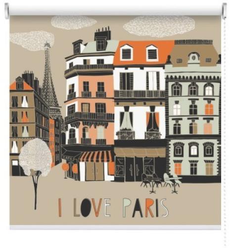 Αγαπώ το Παρίσι, Πόλεις - Ταξίδια, Ρολοκουρτίνες, 100 x 100 εκ.