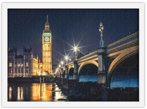 Big Ben και γέφυρα του Λονδίνου, Πόλεις - Ταξίδια, Πίνακες σε καμβά, 30 x 20 εκ.