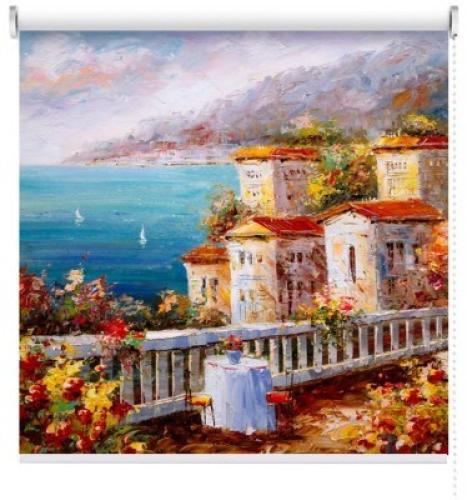 Ελαιογραφία, Θέα στη Θάλασσα, Πόλεις - Ταξίδια, Ρολοκουρτίνες, 40 x 33 εκ.