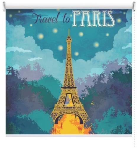 Travel to Paris, Πόλεις - Ταξίδια, Ρολοκουρτίνες, 90 x 117 εκ.