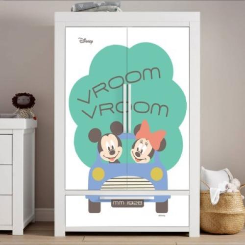 Vroom Vroom, Minnie & Mickey Mouse, Παιδικά, Αυτοκόλλητα ντουλάπας, 100 x 100 εκ.