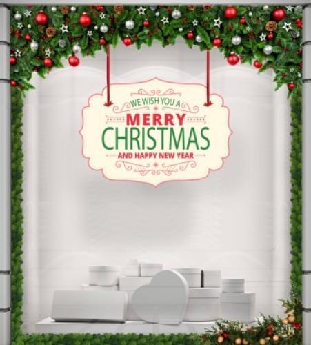 We wish you.., Χριστουγεννιάτικα, Καρτολίνες κρεμαστές, 70 x 50 εκ.