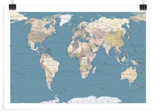 Παγκόσμιος χάρτης, Πόλεις - Ταξίδια, Πόστερ, 30 x 20 εκ.