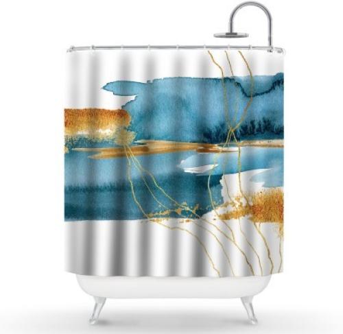 Blue & gold lake, Line Art, Κουρτίνες μπάνιου, 150 x 180 εκ.