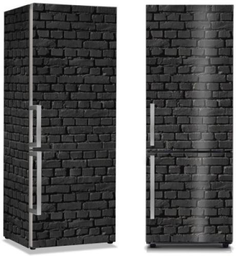 Φόντο με Μαύρα Τούβλα, Φόντο - Τοίχοι, Αυτοκόλλητα ψυγείου, 50 x 85 εκ.