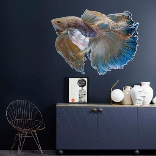 Πολύχρωμο ψάρι, Ζώα, Αυτοκόλλητα τοίχου, 80 x 60 εκ.