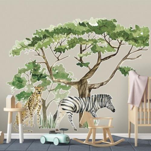 Άγρια ζούγκλα, Παιδικά, Αυτοκόλλητα τοίχου, 60 x 50 εκ.