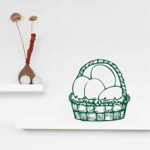 Basket with eggs, Πασχαλινά, Αυτοκόλλητα βιτρίνας, 50 x 50 εκ.