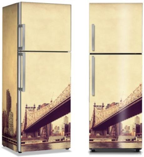 Γέφυρα Κουίνσμπορο, ΝΥ, Vintage, Αυτοκόλλητα ψυγείου, 50 x 85 εκ.