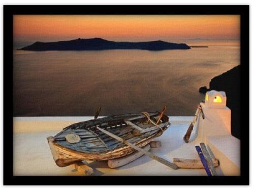 Ηλιοβασίλεμα στη Σαντορίνη, Ελλάδα, Πίνακες σε καμβά, 30 x 20 εκ.