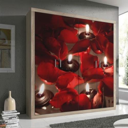 Κεριά και τριαντάφυλλα, Διάφορα, Αυτοκόλλητα ντουλάπας, 100 x 100 εκ.