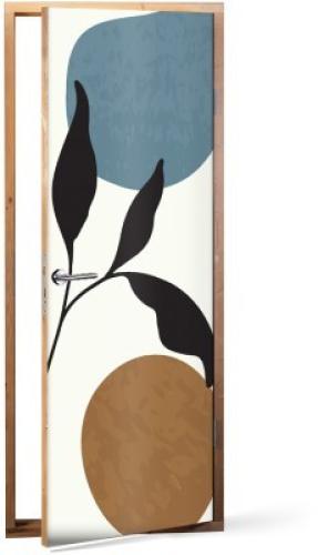 Leaves Art, Line Art, Αυτοκόλλητα πόρτας, 60 x 170 εκ.