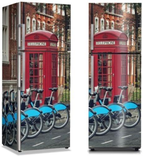 Ποδήλατα στο Λονδίνο, Πόλεις - Ταξίδια, Αυτοκόλλητα ψυγείου, 50 x 85 εκ.