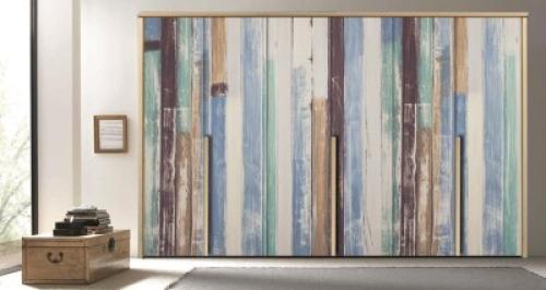 Ξύλινο χρωματιστό φόντο, Φόντο - Τοίχοι, Αυτοκόλλητα ντουλάπας, 120 x 79 εκ.