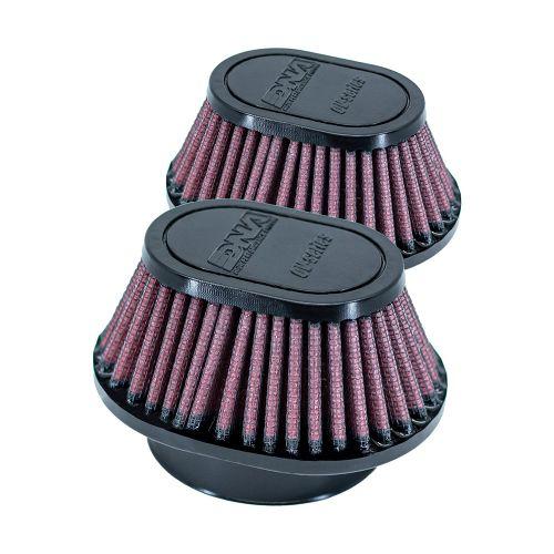 DNA Oval, Clamp On 62mm Inlet 48mm Length Air Filter - Set of Two Items Internal Diameter 62mm, Outside Diameter Small 75x50mm (DNA Filters - OV-6202-SHORT)
