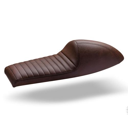C-Racer Universal Fully Covered Cafe Racer Seat SCR2FC ABS Plastic Material (C Racer - CRR-0026-051 Brown Square Stitching Type Brown Thread Color)