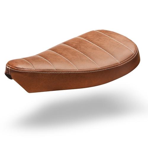C-Racer Universal Solo Saddle Bobber seat - Large ABS Plastic Material, 20 mm Seat Foam Thickness (C Racer - CRR-0041-087 Dark Brown Straight Stitching Type Brown Thread Color)