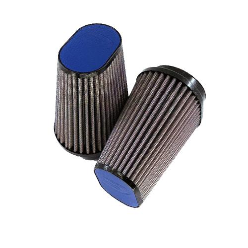 DNA Oval , Clamp On 62mm Inlet Air Filter for BMW R9T ONLY (14-20) Leather Top Filter Special Oval Leather Top Various Colors, Set of Two (DNA Filters - OV-6200-125-R9T-L-B_SET Blue)