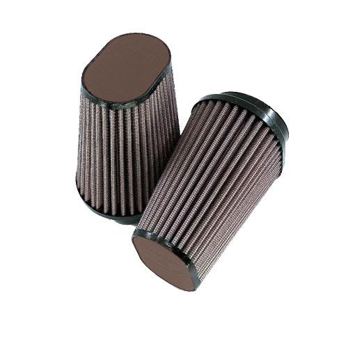 DNA Oval , Clamp On 62mm Inlet Air Filter for BMW R9T ONLY (14-20) Leather Top Filter Special Oval Leather Top Various Colors, Set of Two (DNA Filters - OV-6200-125-R9T-L-DB_SET Dark Brown)
