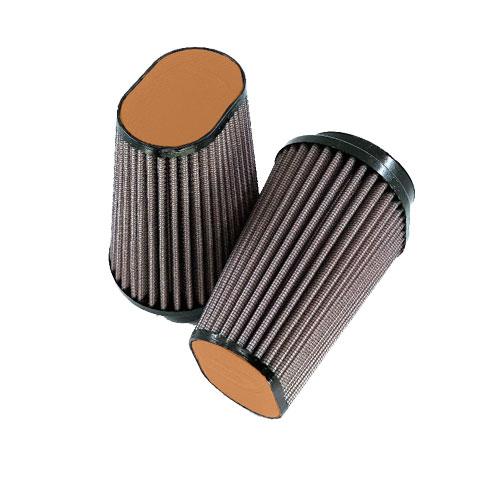 DNA Oval , Clamp On 62mm Inlet Air Filter for BMW R9T ONLY (14-20) Leather Top Filter Special Oval Leather Top Various Colors, Set of Two (DNA Filters - OV-6200-125-R9T-L-LB_SET Light Brown)