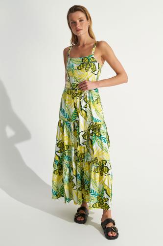 Φόρεμα με tropical prints Multicolor