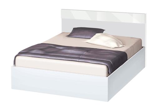 Κρεβάτι ημίδιπλο 120/190 Λευκό με λευκό γυαλιστερό, Δήμητρα High, με Δώρο Στρώμα, 194x90x124 εκ., Genomax