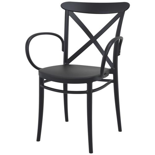Καρέκλα Cross XL, 57x51x87 cm., Genomax - Μαύρο