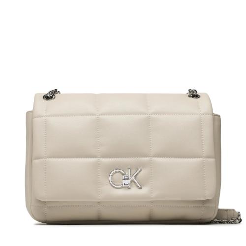 Γυναικεία Τσάντα Ώμου Calvin Klein Re-Lock Quilt Shoulder Bag K60K610454 PEA Μπεζ