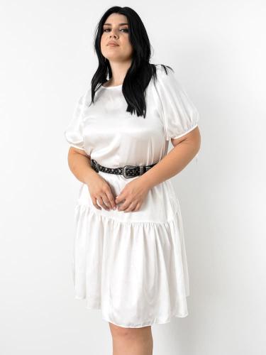 Glamorous Φόρεμα Με Βολάν Λευκό - Dance Away