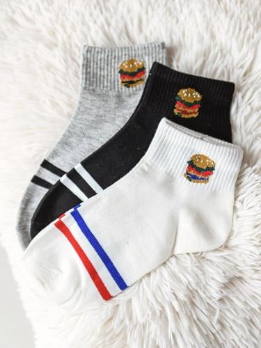 Κάλτσες Κοντές Σετ 3τμχ Fast Food - Burger Mania
