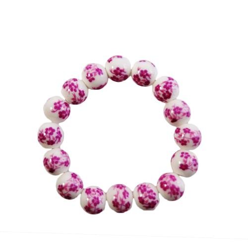 DION SHOP BRACELET WITH PINK FLOWERS - W22013 PINK