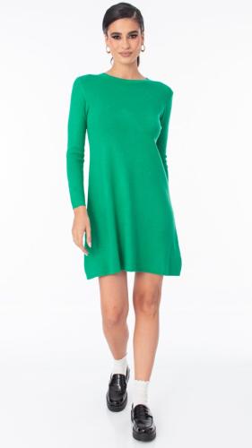 Φόρεμα mini νημάτινο πλεκτό σε άλφα γραμμή απαλής ύφανσης - Forest Green (Πράσινο)