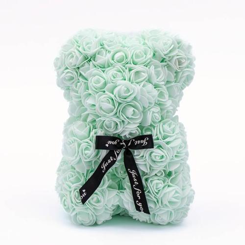 Αρκουδάκι από τεχνητά τριαντάφυλλα - Πράσινο