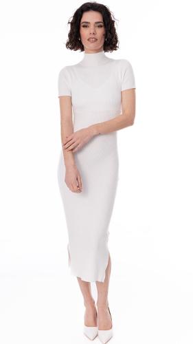 Φόρεμα midi απαλής ύφανσης - White (Λευκό)