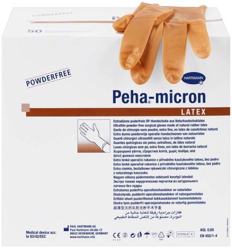 Γάντια Μικροχειρουργικής Αποστειρωμένα Λάτεξ Peha micron® plus Hartmann Ατομικά Λευκά (Ζεύγος) (Ζεύγος)