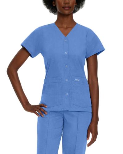 Μπλούζα Γυναικεία Yγειονομικών LANDAU Essentials 4-Pocket V-Neck Ceil Blue