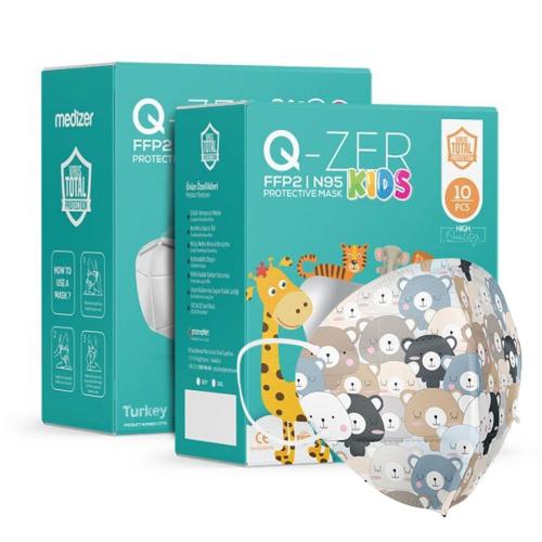 Αποστειρωμένη Παιδική Μάσκα Υψηλής Προστασίας FFP2/N95 QZER Bears | 10τμχ