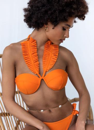 Bikini Set με frilled βολάν - Πορτοκαλί