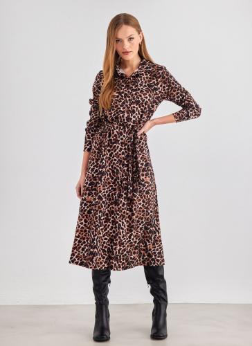 Shirt dress με print και τσεπάκια - Leopard