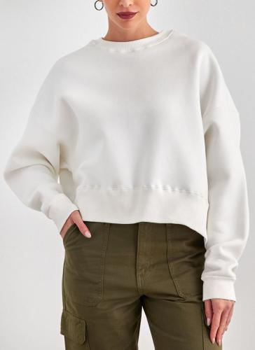 Μπλούζα φούτερ κοντή DIFFERENT-SHOP 01-181 - Λευκό