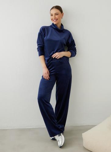 Σετ βελουτέ φόρμες DIfferent-Shop 15-012 - Μπλε σκούρο