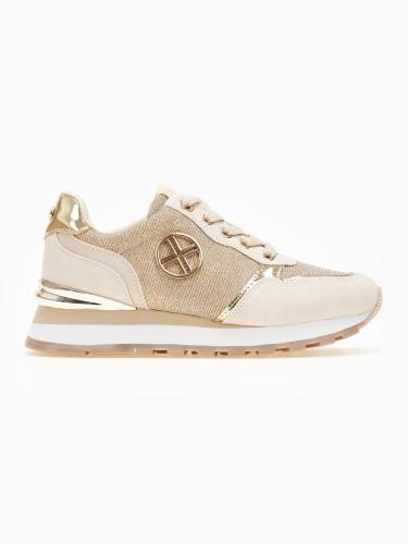 Sneakers με glitter ύφασμα Xti 142374 - Χρυσό