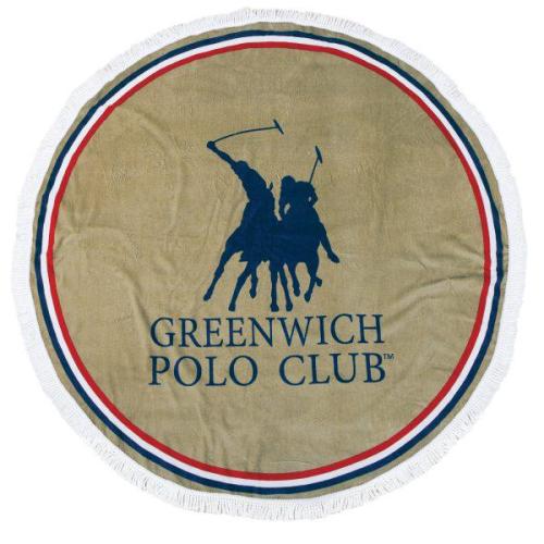 2825 Πετσετα Greenwich Polo Club Στρογγυλη Φ160 Θαλασσης Μπεζ-κοκκινο-μπλε