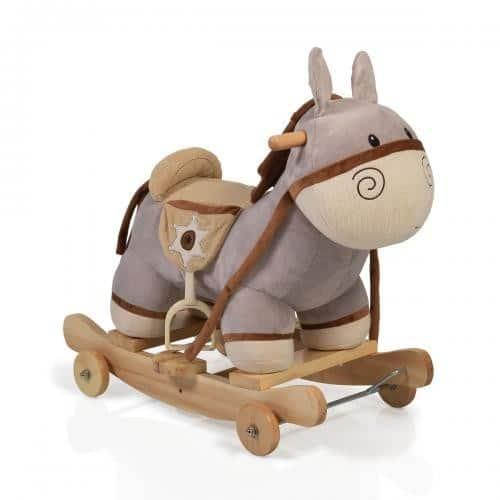 Κουνιστό Donkey Dulcinea Λούτρινo Cangaroo Γαιδουράκι Με Ήχους και Ξύλινη Βάση με Τροχούς WJ-302 3800146242183