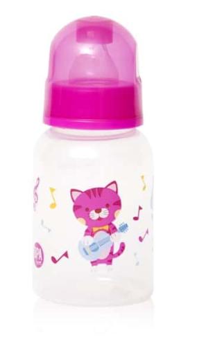 Lorelli Bertoni Simple Πλαστικό Μπιμπερό 125ml Pink Cat 1020012