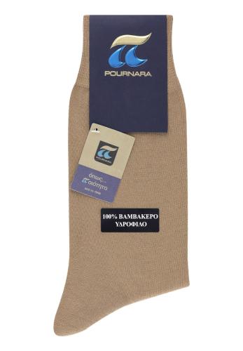 Κάλτσα 100% Υδρόφιλο Βαμβάκι Pournara Premium 320-16 Μπεζ Μπεζ